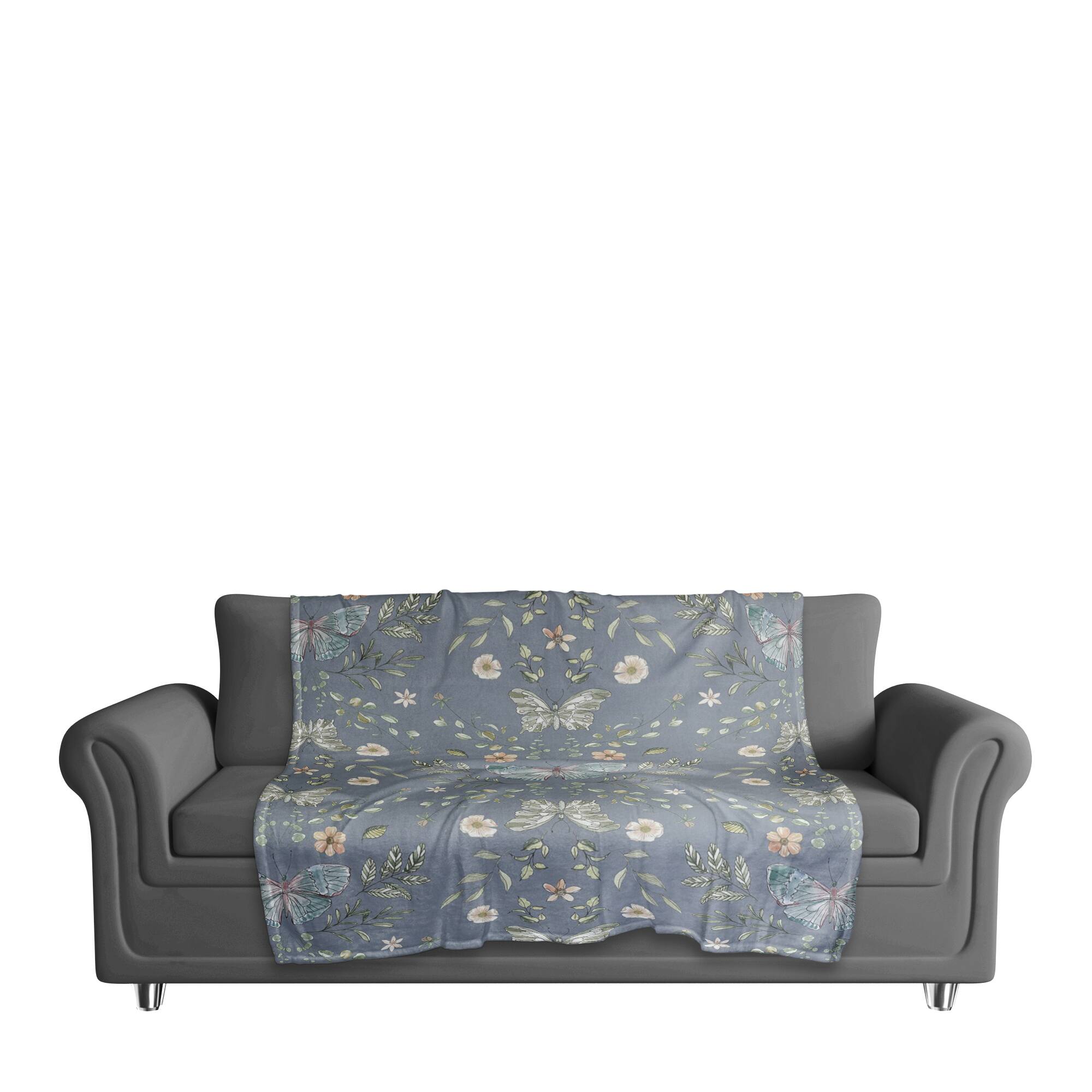 Butterfly Pattern Coral Fleece Blanket